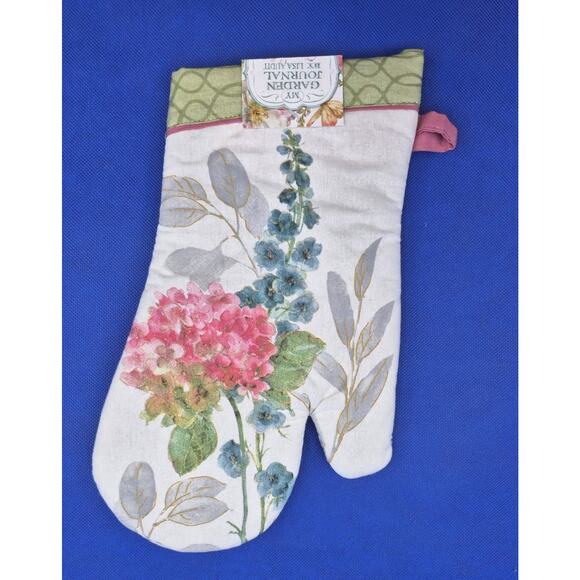 Flower Garden Oven Mitt Lisa Audit Design NWT YK - Picture 1 of 5